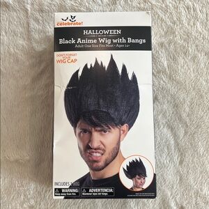 Short Spiky Black Anime Cosplay Wig, NEW!